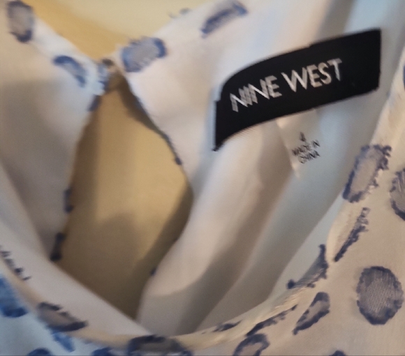 Nine West White and Blue Patterned Dress - Picture 4 of 6